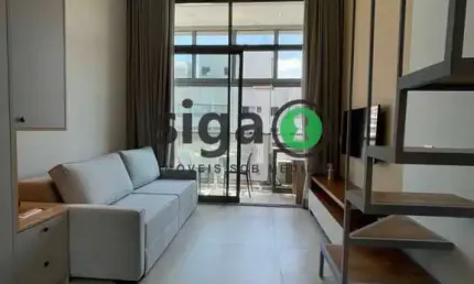 Apartamento com 34m², para locação em moema, com mezanino, 1 quarto ,sem vaga ,mobiliado
