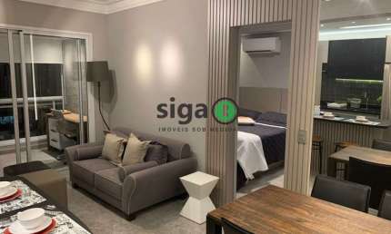 APARTAMENTO PARA LOCAÇÃO MOBILIADO, NO BROOKLIN, 1 QUARTO, 1 VAGA, LAZER COMPLETO!