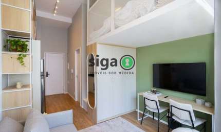 Studio em Moema para Locação - 34m² , 1 quarto e Mobiliado!