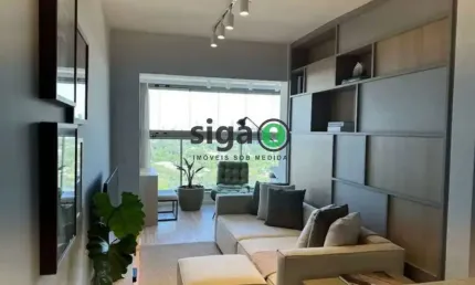 Apto mobiliado com 66m² para locação em pinheiros com 2 quartos, sendo 1 suite e 1 vaga