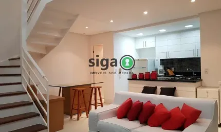 Apartamento para locação no morumbi mobiliado, com 1 quarto e 2 vagas.