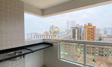 Apto Novo 2 Quartos (1 Suíte) Boqueirão: Varanda Gourmet, 100m da Praia!