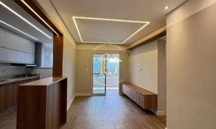 Apartamento Tupi Praia Grande 1 dormitório com suíte andar alto planejado lindo