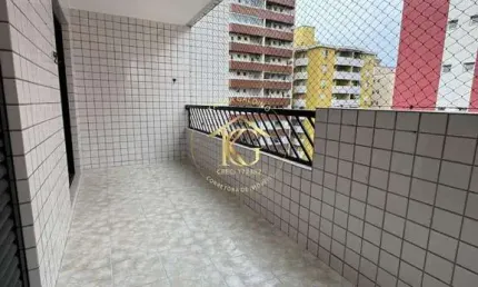 Apartamento 2 Quartos (1 Suíte) Canto Forte: Espaçoso, Varanda, 300m da Praia!