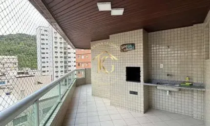 Apto 2 Quartos (1 Suíte) Canto Forte: Semimobiliado, Varanda Gourmet, Vista Mar.