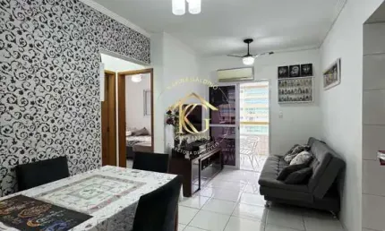 Apartamento tupi praia grande 1 dormitório sacada e churrasqueira a carvão