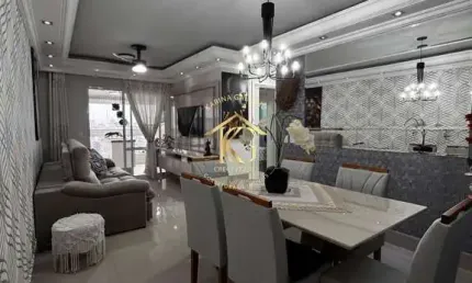 Apartamento boqueirão praia grande 2 dormitórios 2 suítes vista mar