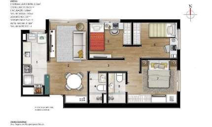 Apartamento para Venda - 65.41m², 3 dormitórios, sendo 1 suites, 1 vaga - Petrópolis
