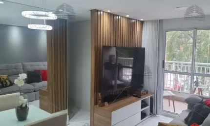 Apartamento de 62 m² a venda na Vila Ema, com 3 dormitórios sendo 1 suíte, 2 banheiros, lavanderia, varanda, mobiliado, ar condicionado, 1 vaga