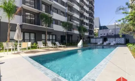 Apartamento Tipo Studio Pinheiros à 100 Metros Metrô Faria Lima, 1 quarto, 1 suíte, Sala 2 Ambientes com Sacada, 1 banheiro, piscina, academia e mais
