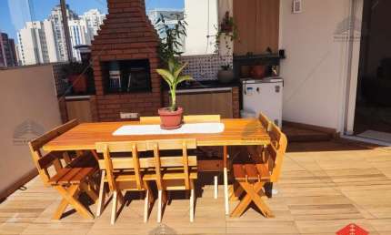Linda cobertura a venda no Tatuapé , Rua Serra de Bragança, 3 dormitórios, 2 vagas, quintal, área gourmet completa.