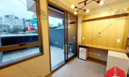 Studio novo Santo Amaro em frente ao Metrô alto da Boa Vista,  1 quarto, sala com cozinha,  Varanda Garden, 1 banheiro, lavanderia, academia e mais