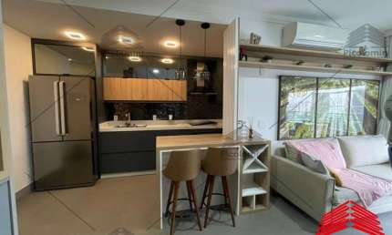 Apartamento, locação, porteira fechada, Composite Des arts, 55 m², 01 quarto, 01 banheiro, sala integrada à varanda, 02 vagas, lazer completo.
