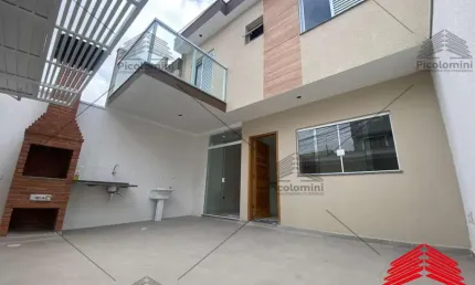 Sobrado Novo na Vila Alpina, Iluminação natural, 82m2, Espaço gourmet com Churrasqueira, 2 suítes, 2 vagas, acabamento impecável