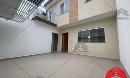 Sobrado Novo na Vila Alpina, 7m de frente, 92m2, luz natural Espaço gourmet com Churrasqueira, 3 dormitórios, 1 suíte, 2 vagas, acabamento impecável