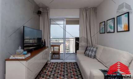 Apartamento a venda no Brás de 58 m², 2 dormitórios, 1 banheiro, lavanderia, área de serviço, moveis planejados, mobiliado, varanda, 1 vaga de garagem