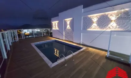 Cobertura a venda em Ubatuba, 03 suites, piscina privativa,  02 vagas com depósito, lazer completo no centro a 900 m da praia