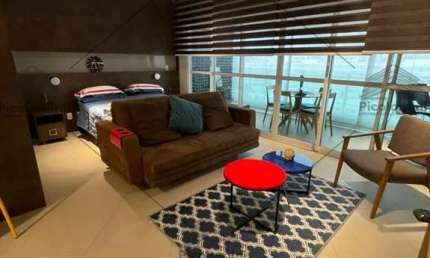 Apartamento para locação em frente ao shopping Anália franco, 55 m², 01 quarto,sala integrada a varanda gourmet, 02 vagas fixas.totalmente mobiliado.