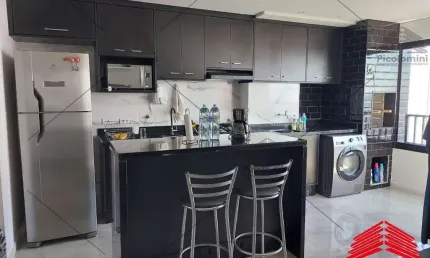 Apartamento à venda no Brás no Piscine Station Resort com  com 2 quartos, sala 2 ambientes, Varanda Gourmet, 1 banheiro, 1 vaga. lazer de clube