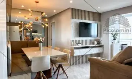 Apartamento à venda em Belém Com 2 quartos, 1 suíte, sala 2 ambientes com sacada, 2 banheiros, 1 vaga de garagem, piscina, espaço gourmet e mais