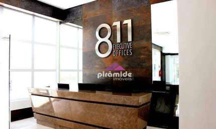 Sala para alugar, offices 811, com ar condicionado, sacada, 2 vagas de garagem.
