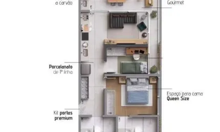 2 Dorm/1 suíte - 61,70m² - Praia das Toninhas - Ubatuba-SP