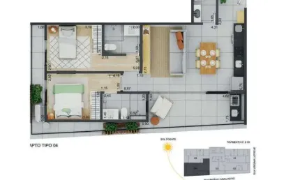 Apto -  2dorm/2suítes -  81,57m² - Tenório - Ubatuba-SP