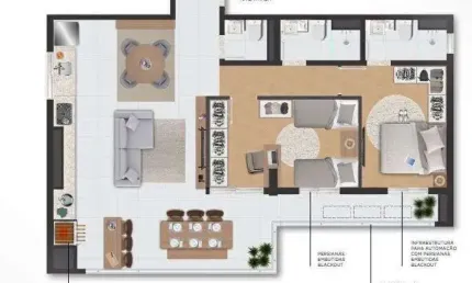 Unidade 1º andar - Apto 2dorm/1suíte - 85,58m² - Massaguaçu - Caraguatatuba-SP
