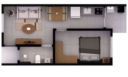 Unidade 35,95m² - 1 dormitório - Sertão da Quina, Maranduba, Ubatuba-SP