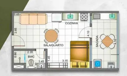 Loft - 36,00m² - 1 dorm, Praia do Perequê-Açu, Ubatuba-SP