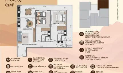 Apto 2 dorm/2suítes- 72,00m² - Tenório - Ubatuba-SP