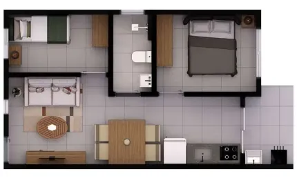 Unidade 41,50m² - 2 dormitórios - Sertão da Quina, Maranduba, Ubatuba-SP