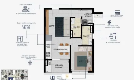 Apartamento com 1 quarto à venda na Avenida Arthur Costa Filho, 155, Centro, Caraguatatuba
