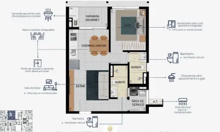 Apartamento com 1 quarto à venda na Avenida Arthur Costa Filho, 155, Centro, Caraguatatuba