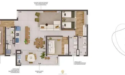 Apto 3dorm/2suítes- 102,94m² - Massaguaçu - Caraguatatuba-SP