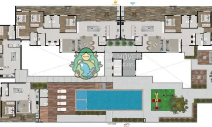 Cobertura com Vista Mar, com 3 Suítes no Residencial Sintonia, Praia das Toninhas, Ubatuba