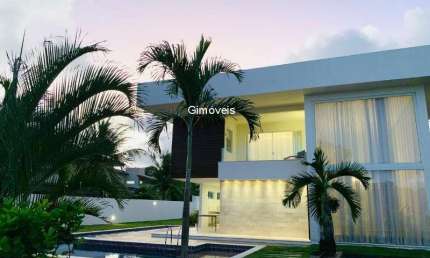 Casa em condomínio fechado com 5 quartos para alugar na Rodovia BA-099 - Estrada do Côco, Praia de Busca Vida, Camaçari, 430 m2 por R$ 27.000