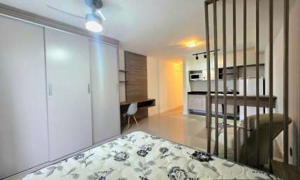 Apartamento Studio mobiliado, andar alto - Edifício HUB HOME