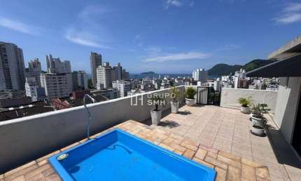 Cobertura com 3 dormitórios, 130 m² - venda por R$ 850.000 ou aluguel por R$ 8.600/mês - Tombo - Guarujá/SP