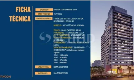 Studio á Venda no Alto da boa Vista com 22m², 1 quarto.