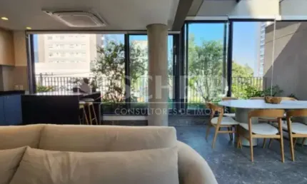 Apartamento Brooklin, 150m², 2 quartos, 2 suítes, sala, terraço, cozinha, lavabo, 2 vagas.