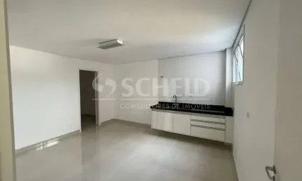 Studio 46m2 no Campo Grande com 1 dormitório, banheiro, sala, cozinha com cooktop, 1 vaga e elevador