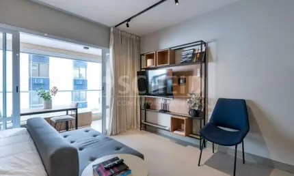 Studio Mobiliado á Venda no Campo Belo com 40m², 1 quarto.