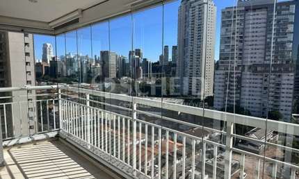 Apartamento Brooklin 42m², Mobiliado, 1 quarto, sala, cozinha, banheiro, 1 vaga.