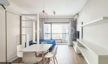 Apartamento mobiliado para locação no centro / bela vista. tipo studio, varanda. ar condicionado