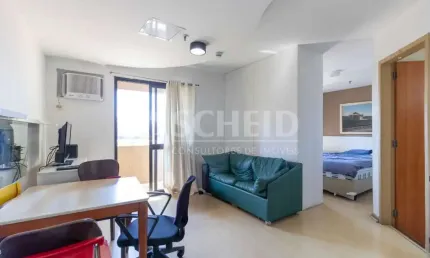 Flat á venda no brooklin com 34m², 1 quarto, 1 vaga.