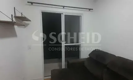 Apartamento semi mobiliado para alugar com 37m², 2 quartos, varanda e vaga.