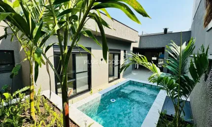 Deslumbrante Casa Térrea a venda com Piscina e 3 Suítes + Home Office no Exclusivo Condomínio Resid