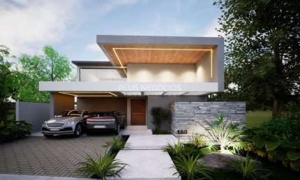 Casa térrea em construção no condominio Alphaville Nova Esplanada 4, 3 suites distribuidas em 250 m