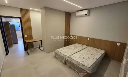 Loft mobiliado novo para alugar na Av. São João – Votorantim, com ar-condicionado, quintal e vaga o